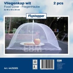 Vliegenkapjes Opvouwbaar 2 Stuks - Wit - 45 X 25 Cm | Flystopper -Buiten Kamperen 1200x1200 769