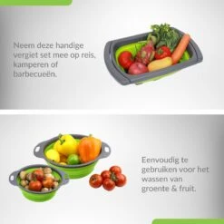 Buxibo - 3-Delige Keuken Vergiet Set Inklapbaar Groen/Grijs 25 Buxibo - 3-Delige Keuken Vergiet Set Inklapbaar Groen/Grijs -Buiten Kamperen 1200x1200 779