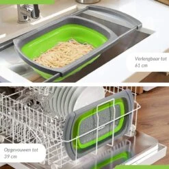 Buxibo - 3-Delige Keuken Vergiet Set Inklapbaar Groen/Grijs 39 Buxibo - 3-Delige Keuken Vergiet Set Inklapbaar Groen/Grijs -Buiten Kamperen 1200x1200 788