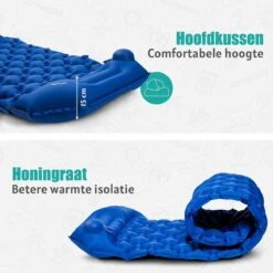TRVLMORE Slaapmat - Zelfopblazend - 1 Persoons - Ingebouwde Pomp En Kussen - Blauw -Buiten Kamperen 1200x1200 872