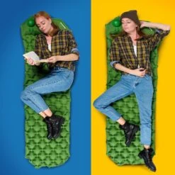 TRVLMORE Slaapmat - Zelfopblazend - 1 Persoons - Ingebouwde Pomp En Kussen - Groen -Buiten Kamperen 1200x1200 883