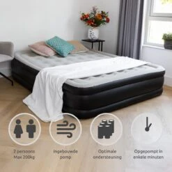 BluMill Luchtbed - 2-persoons - Ingebouwde Pomp - 203x152x36 Cm - Duurzame Keuze -Buiten Kamperen 1200x1200 919