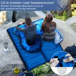 Hikr® Slaapmat 10cm+ Dikte - Comfortabel Luchtmatras - Zelfopblazend Met De Voet - TPU+40D Nylon - Slaapmatje Eenpersoons En Uit Te Breiden Tot Tweepersoons - Slaapmat Met Ingebouwde Pomp -Buiten Kamperen 1200x1200 926