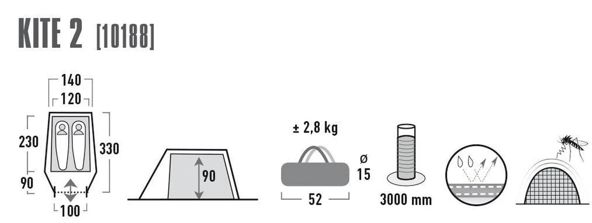 High Peak Kite 2 Tunneltent - Groen - 2 Persoons 6 High Peak Kite 2 Tunneltent - Groen - 2 Persoons - Afbeelding 6