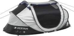 Deryan Cocoon Pop Up Tent - Slaapzak - Luchtbed - Luchtpomp - 4 Persoons - Zilver -Buiten Kamperen 1200x588 2