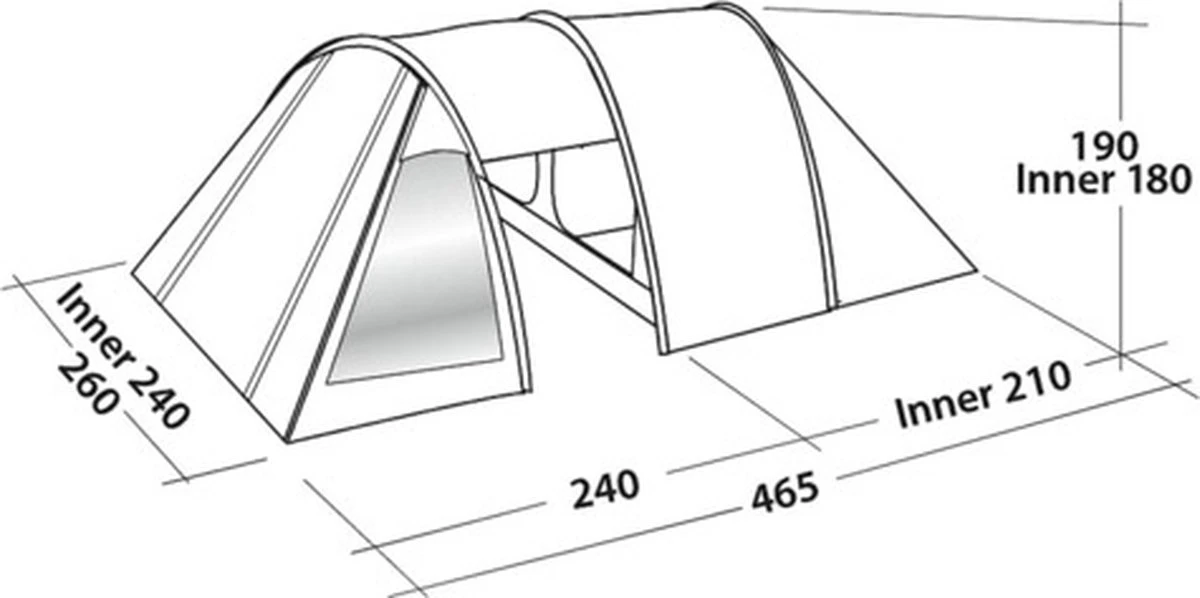 Easy Camp Tunneltent 4-persoons Galaxy 400 Staalgrijs En Blauw 3 Easy Camp Tunneltent 4-persoons Galaxy 400 Staalgrijs En Blauw - Afbeelding 3