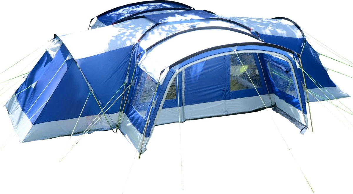 Skandika Nimbus Sleeper 12 Tent – Koepeltenten – 12 Persoons Familietent - Campingtent – Muggengaas – Sleeper Technology (3 Extra Donkere Slaapcabines) – 760 X 630 X 215 Cm (LxBxH) – 5000 Mm Waterkolom – Camping, Tuin – Kamperen – Blauw/wit 1 Skandika Nimbus Sleeper 12 Tent – Koepeltenten – 12 Persoons Familietent - Campingtent – Muggengaas – Sleeper Technology (3 Extra Donkere Slaapcabines) – 760 X 630 X 215 Cm (LxBxH) – 5000 Mm Waterkolom – Camping, Tuin – Kamperen – Blauw/wit