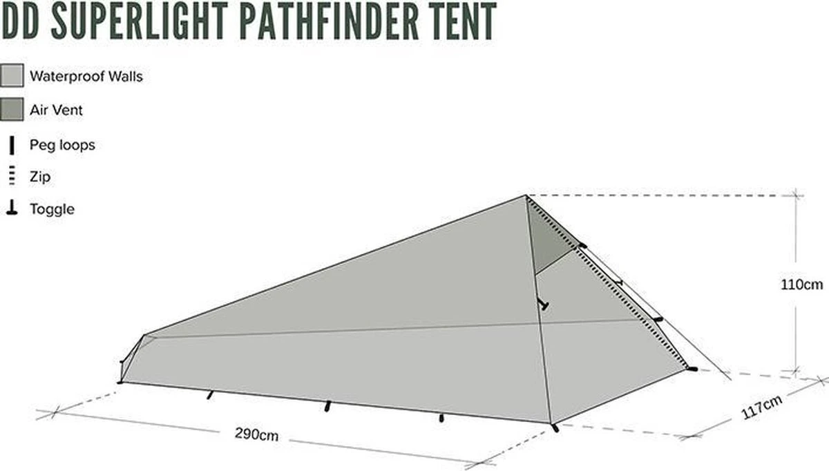 Dd Superlight Pathfinder Tent - Groen - 2 Persoons 3 Dd Superlight Pathfinder Tent - Groen - 2 Persoons - Afbeelding 3