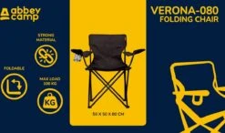 Abbey Camp Campingstoel - Vouwstoel - Zwart -Buiten Kamperen 1200x710