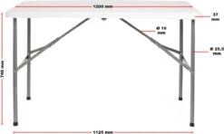 Toboli Klaptafel 120x60x74cm Campingtafel Wit; Bijzettafel, Inklapbare Tafel - Multistrobe 8 Toboli Klaptafel 120x60x74cm Campingtafel Wit; Bijzettafel, Inklapbare Tafel - Multistrobe -Buiten Kamperen 1200x721