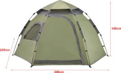 Pro-Tec Tent Nybro Automatisch 240x205x140 Cm Donkergroen 6 Pro-Tec Tent Nybro Automatisch 240x205x140 Cm Donkergroen -Buiten Kamperen 1200x726