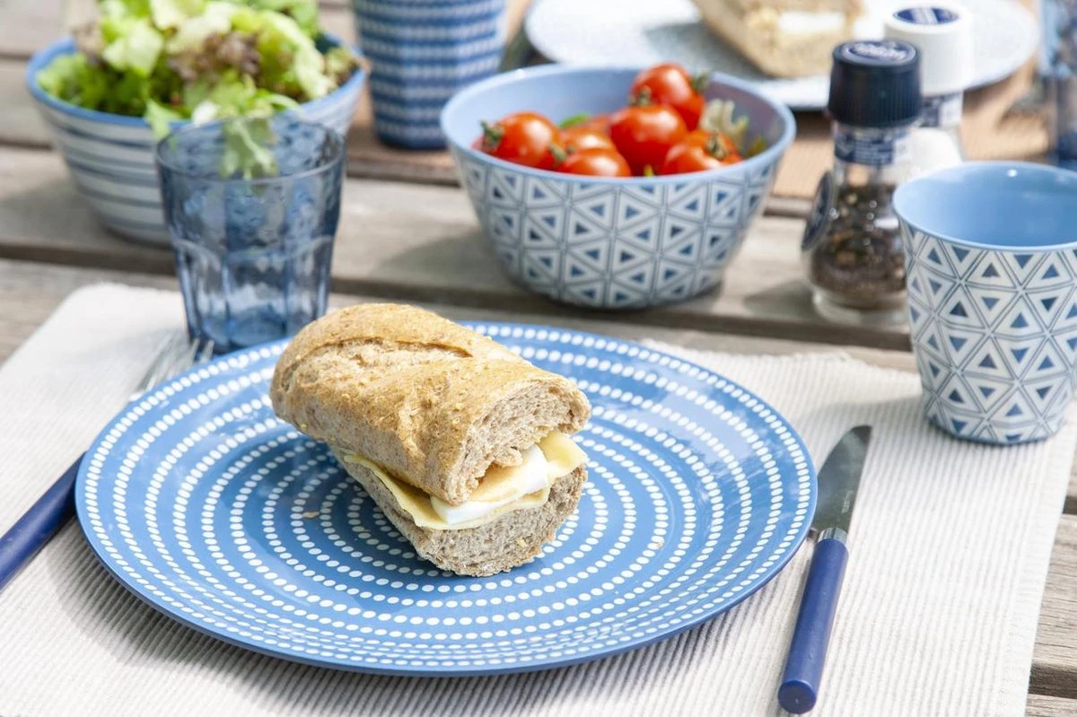 Bo-Camp - Servies - Mix & Match- 16-Delig - Blauw 9 Bo-Camp - Servies - Mix & Match- 16-Delig - Blauw - Afbeelding 9