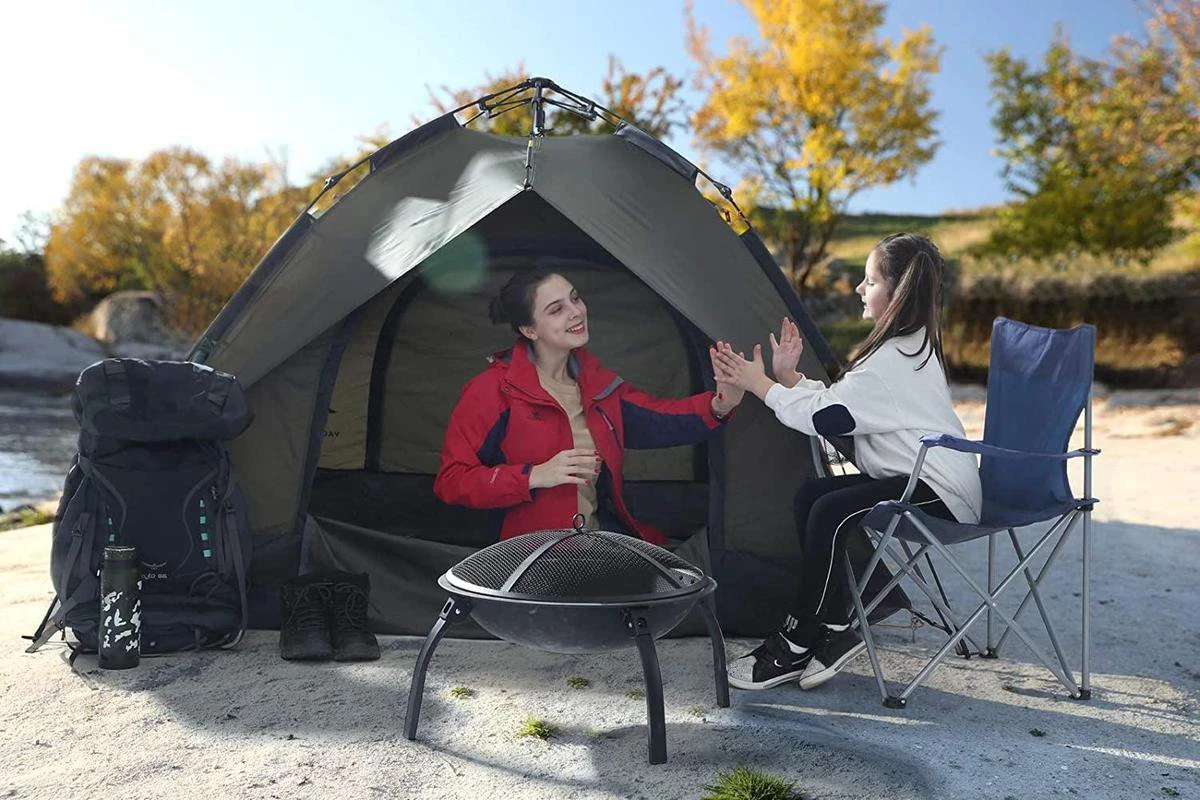 Set Van 2 Opvouwbare Campingstoelen, Klapstoelen Voor Buiten, Comfortabel, Met Armleuningen En Bekerhouders, Stabiel Frame, Draagvermogen 120 Kg - Blauw 3 Set Van 2 Opvouwbare Campingstoelen, Klapstoelen Voor Buiten, Comfortabel, Met Armleuningen En Bekerhouders, Stabiel Frame, Draagvermogen 120 Kg - Blauw - Afbeelding 3