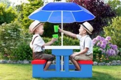 Merkloos Kinder Picknicktafel Met Parasol - Blauw 15 Merkloos Kinder Picknicktafel Met Parasol - Blauw -Buiten Kamperen 1200x800 8
