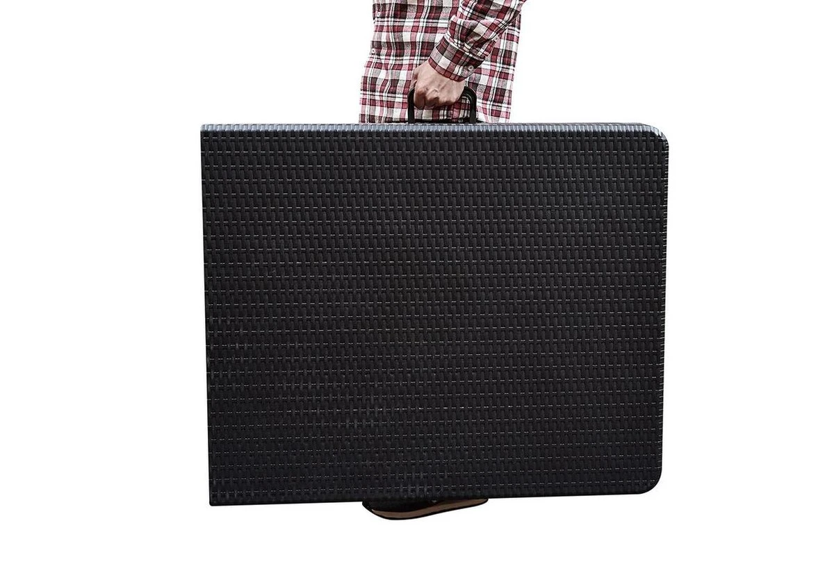 ERRO Vouwtafel - Wickerlook - 180x74cm - Zwart 4 ERRO Vouwtafel - Wickerlook - 180x74cm - Zwart - Afbeelding 4