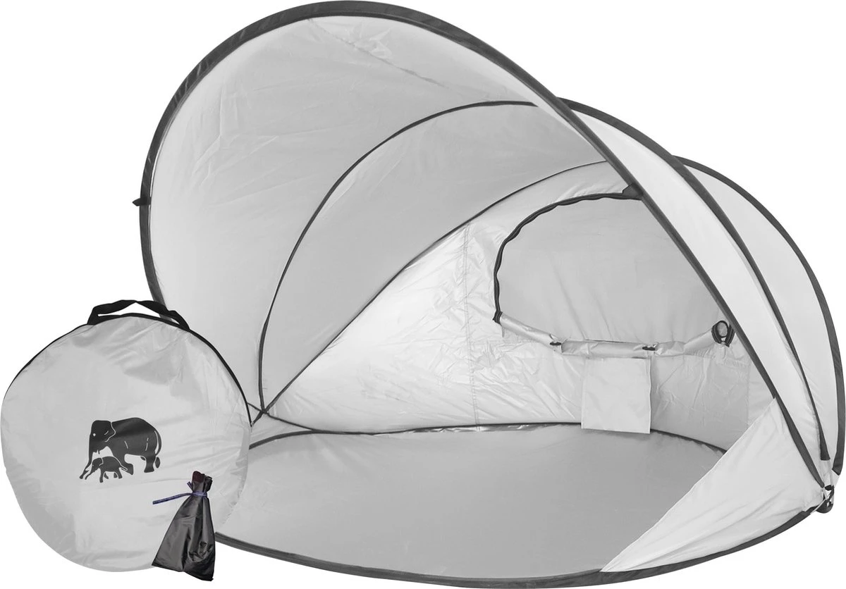 Deryan Luxe Pop Up Strandtent XXL - Anti-UV 50+ - Zilver 14 Deryan Luxe Pop Up Strandtent XXL - Anti-UV 50+ - Zilver - Afbeelding 14