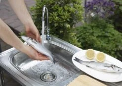 Camping/Outdoor Inox Tafel Met Gootsteen Lavabo En Kraan 100x77x50cm -Buiten Kamperen 1200x852