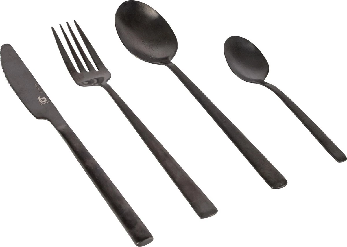 Bo-Camp Industrial - Bestekset - Ballona - 16-delig 4-Persoons - Zwart 1 Bo-Camp Industrial - Bestekset - Ballona - 16-delig 4-Persoons - Zwart