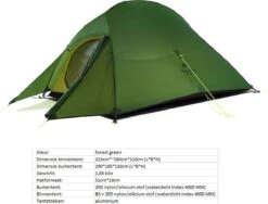 Cloud Up 3 Upgraded - Naturehike® - Tent 3 Persoons - Lichtgewicht Tent - Incl. Grondzeil - 20D 4000MM - Outdoor Kampeertent - Waterdicht - Hiking & Wandelen -Buiten Kamperen 1200x913
