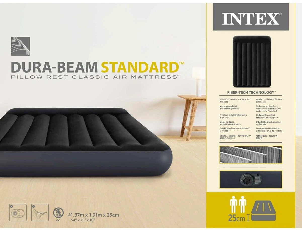 Intex Pillow Rest Classic Full Luchtbed - 2-persoons - 191x137x23 Cm 15 Intex Pillow Rest Classic Full Luchtbed - 2-persoons - 191x137x23 Cm - Afbeelding 15