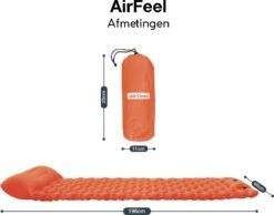 AirFeel Lichtgewicht Opsblaasbaar Slaapmatje - Ingebouwde Pomp En Kussen - 196 X 60 X 6 Cm - Orange 11 AirFeel Lichtgewicht Opsblaasbaar Slaapmatje - Ingebouwde Pomp En Kussen - 196 X 60 X 6 Cm - Orange -Buiten Kamperen 1200x943 3