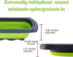Buxibo - 3-Delige Keuken Vergiet Set Inklapbaar Groen/Grijs 26 Buxibo - 3-Delige Keuken Vergiet Set Inklapbaar Groen/Grijs -Buiten Kamperen 1200x948