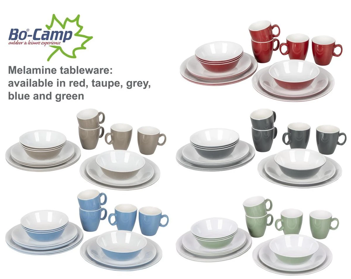 Bo-Camp Servies - Campingbord - 100% Melamine - 16-delig - Grijs 7 Bo-Camp Servies - Campingbord - 100% Melamine - 16-delig - Grijs - Afbeelding 7