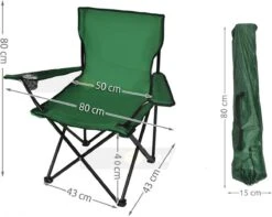 Campingstoel - Inklapbaar Visstoel - Vouwstoel - Comfortabel - Opvouwbaar Stoel - Max. 120 KG - Groen - Rheme -Buiten Kamperen 1200x957