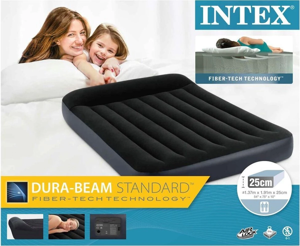 Intex Pillow Rest Classic Full Luchtbed - 2-persoons - 191x137x23 Cm 3 Intex Pillow Rest Classic Full Luchtbed - 2-persoons - 191x137x23 Cm - Afbeelding 3