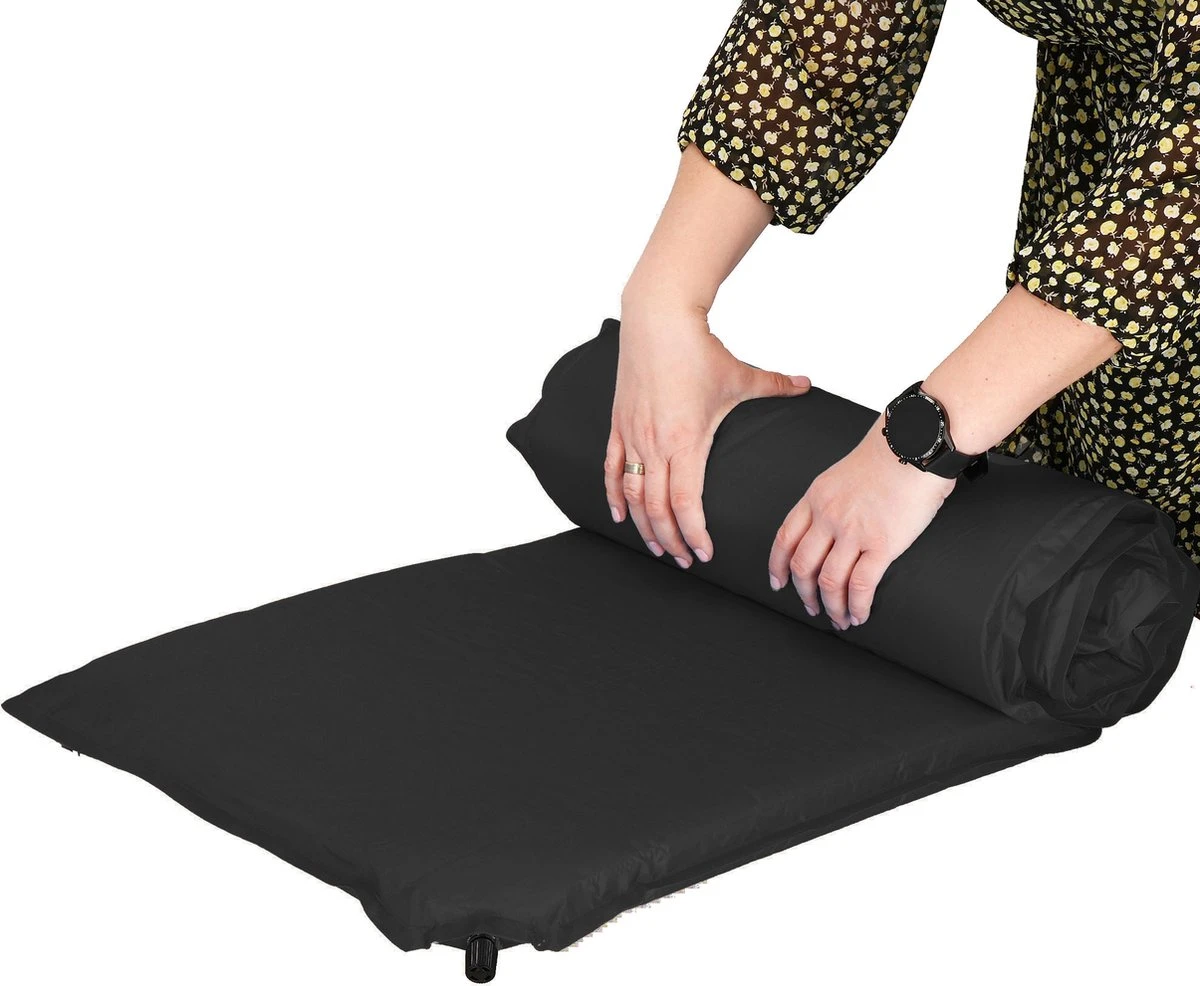 Springos Slaapmat | Zelfopblazend | 180 Cm | Inclusief Hoes | Zwart 20 Springos Slaapmat | Zelfopblazend | 180 Cm | Inclusief Hoes | Zwart - Afbeelding 20