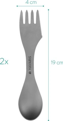 Navaris 2x Spork Titanium Campingbestek - Vork, Mes En Lepel In één - Bestek Voor Onderweg En Op Reis - Lichtgewicht - Inclusief Bewaarzakje 10 Navaris 2x Spork Titanium Campingbestek - Vork, Mes En Lepel In één - Bestek Voor Onderweg En Op Reis - Lichtgewicht - Inclusief Bewaarzakje -Buiten Kamperen 621x1200 1