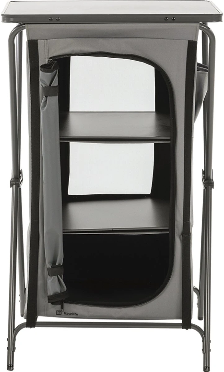 Travellife Toledo Opbergkast Opvouwbaar Laag Dark Grey 1 Travellife Toledo Opbergkast Opvouwbaar Laag Dark Grey