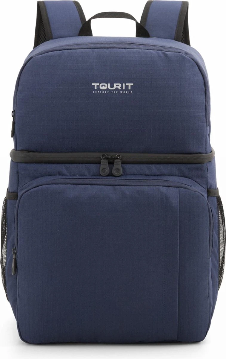 Koeltas Rugzak (28L) - 16 Blikjes - Lunchtas Voor Dames En Heren - Picknicktas - Blauw 1 Koeltas Rugzak (28L) - 16 Blikjes - Lunchtas Voor Dames En Heren - Picknicktas - Blauw