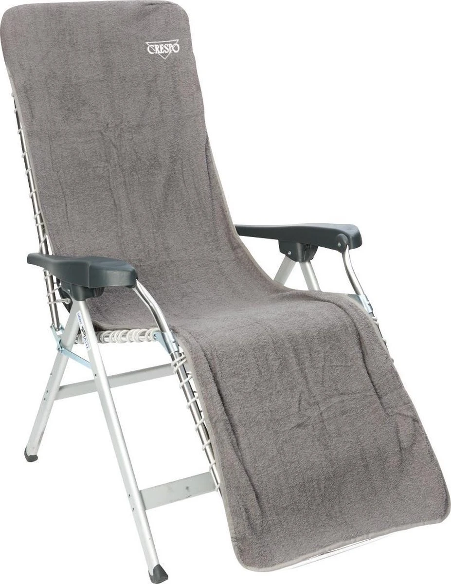 Crespo Badstof Stoelhoes L - Relaxstoelen - 180x58 Cm - Grijs 1 Crespo Badstof Stoelhoes L - Relaxstoelen - 180x58 Cm - Grijs