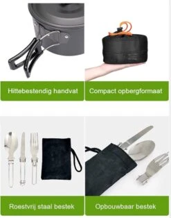 Hikr® Camping Pannenset - Complete 22-delige Kookset - Lichtgewicht - Kookgerei Servies - Outdoor - BPA-vrij - Keukengerei Set -Buiten Kamperen 945x1200 3