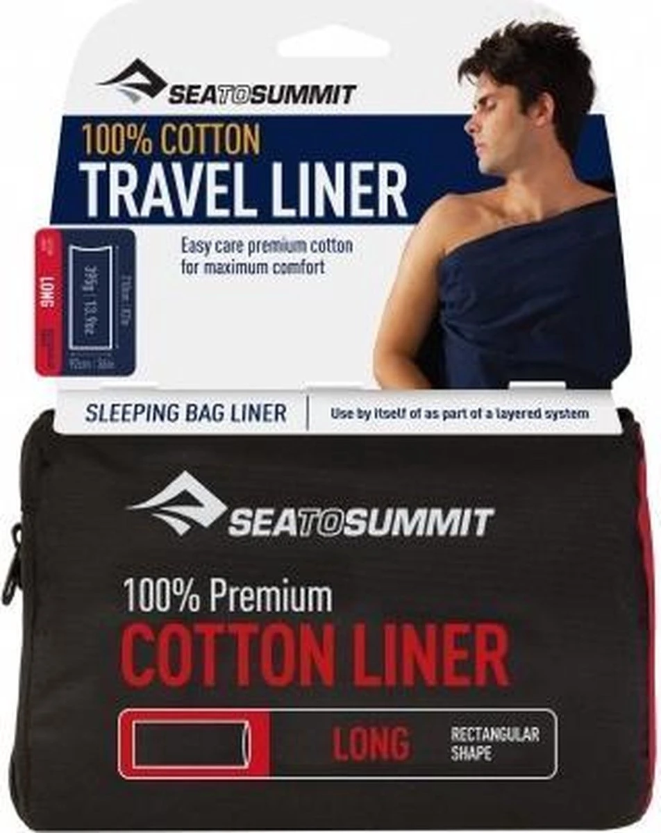 Sea To Summit - Premium Cotton Liner - Lakenzak - Katoen - Oceaan Blauw - Recht Model Lang 4 Sea To Summit - Premium Cotton Liner - Lakenzak - Katoen - Oceaan Blauw - Recht Model Lang - Afbeelding 4