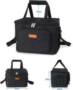 Lunchtas - Koeltas Voor Dames En Heren - Cool Bag - 4 Laags Geïsoleerde Koeltas - Kleine Cooler - Lunch Box - Lunchtas 15 Liter- Zwart -Buiten Kamperen 969x1200 2