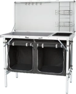 Campart Campingkeuken KI-0757 – Complete Keuken En Campingkast – Opvouwbaar En Inclusief Draagtas - Grijs -Buiten Kamperen 969x1200