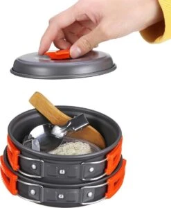 Camping Outdoor Kookset 13-delig Camping Servies En Pannen Pannenset Keukengerei - BPA-vrij & Geen Giftige Stoffen - Opvouwbaar & Licht - Ideaal Voor Reizen, Festival, Wandelen -Buiten Kamperen 989x1200 3